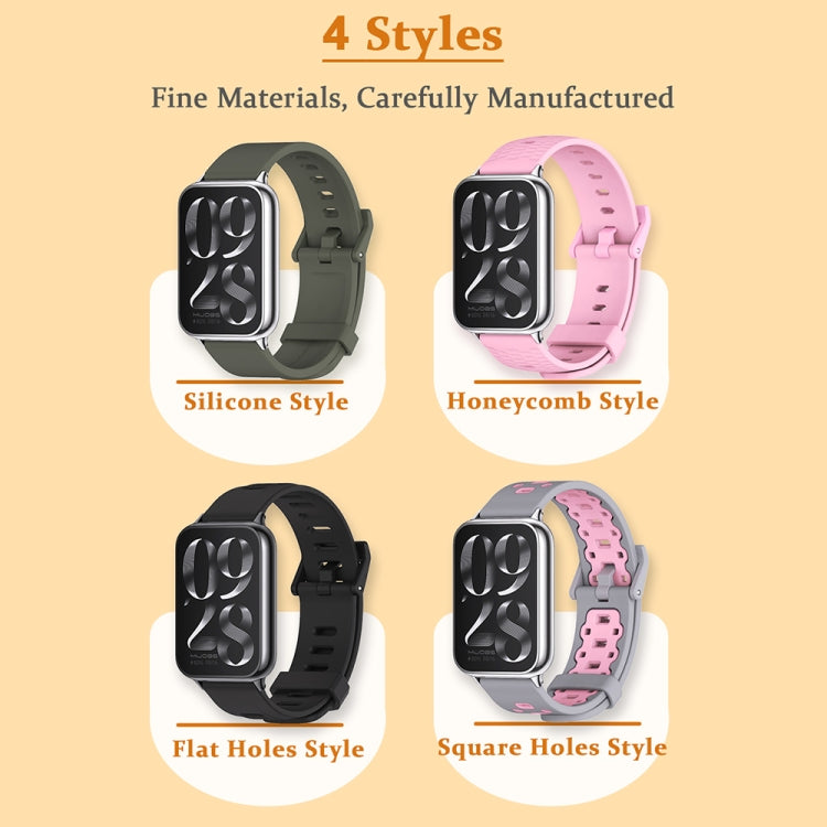 For Xiaomi Smart Band 9 Pro / 8 Pro Mijobs Flat Hole Breathable Silicone Watch Band(Midnight Blue+Silver) - free shipping - PMc TechLife - Order now!