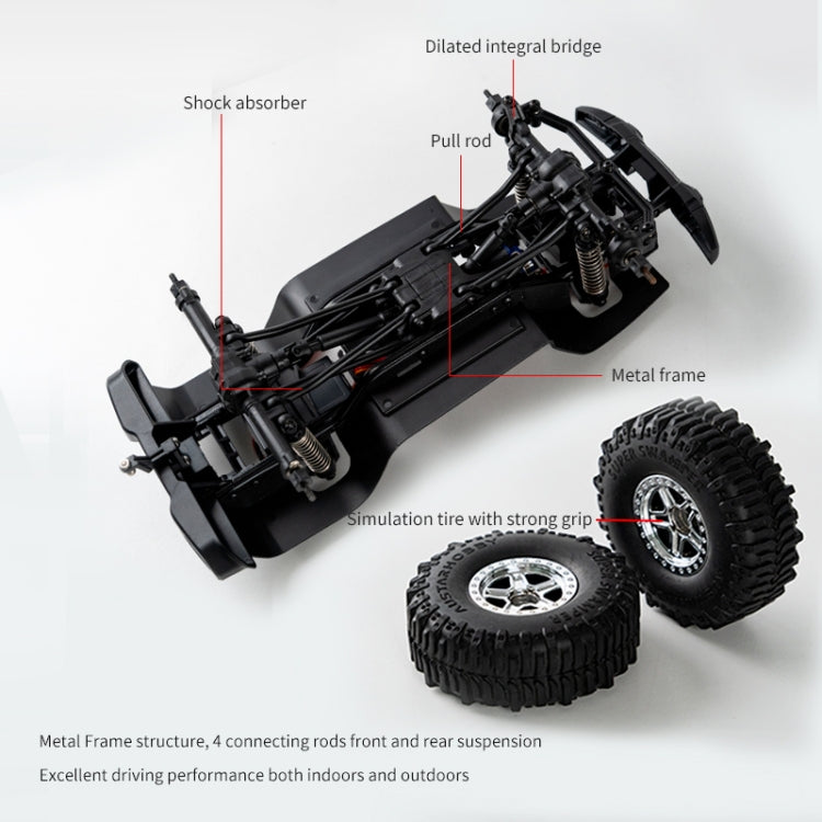 JJR/C C8801 4WD Drive Off-road Climbing Remote Control Vehicle(Grey) - RC Cars by JJR/C | Online Shopping South Africa | PMC Jewellery | Buy Now Pay Later Mobicred