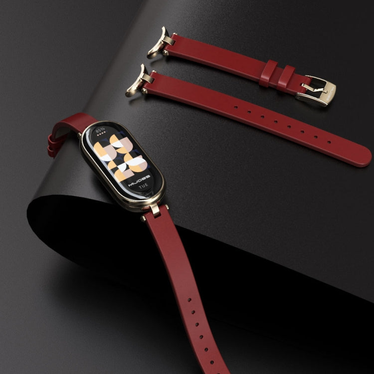 For Xiaomi Smart Band 10 / 9 / 8 Mijobs First Layer Cowhide Watch Band(White Rose Gold) - free shipping - PMC TechLife - Order now!