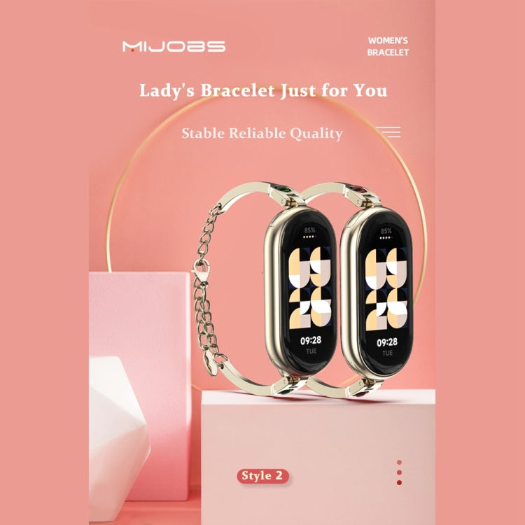 For Xiaomi Mi Band 8 Mijobs Ruyi Beauty Bracelet Watch Band(Rose Gold Red) - Watch Bands by MIJOBS | Online Shopping South Africa | PMC Jewellery