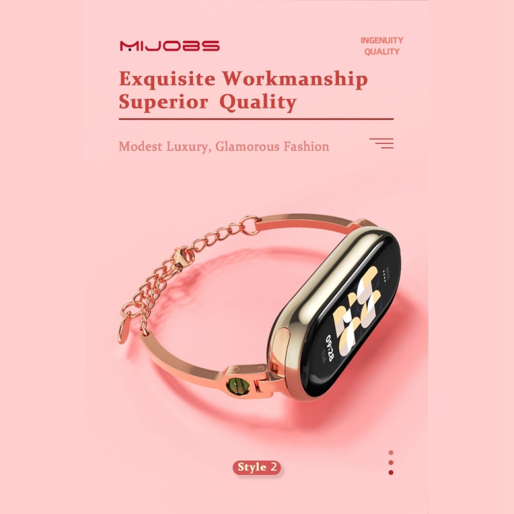 For Xiaomi Mi Band 8 Mijobs Ruyi Beauty Bracelet Watch Band(Rose Gold Red) - Watch Bands by MIJOBS | Online Shopping South Africa | PMC TechLife
