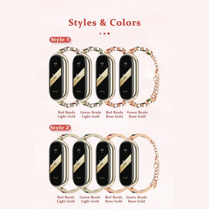 For Xiaomi Mi Band 8 Mijobs Ruyi Beauty Bracelet Watch Band(Rose Gold Red) - Watch Bands by MIJOBS | Online Shopping South Africa | PMC Jewellery