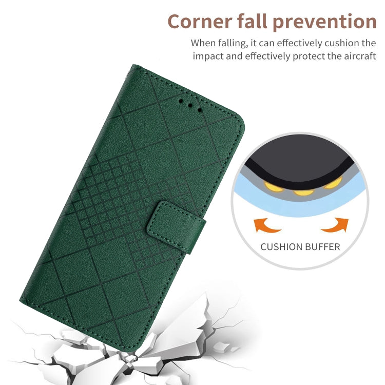 For iPhone 16 Pro Rhombic Grid Texture Leather Phone Case(Green) - iPhone 16 Pro Cases by PMC Jewellery | Online Shopping South Africa | PMC Jewellery | Buy Now Pay Later Mobicred