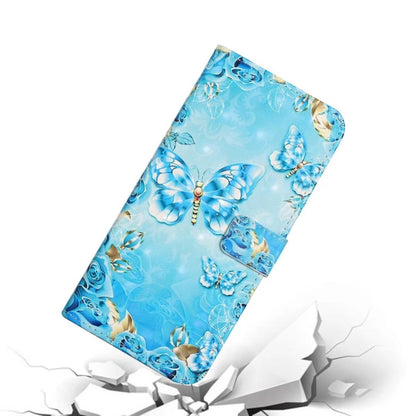 For OPPO A58 Oil Embossed 3D Drawing Leather Phone Case(Blue Butterflies) - OPPO Cases by PMC Jewellery | Online Shopping South Africa | PMC Jewellery