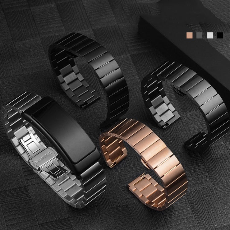 For Huawei Band 7 / B3 / Watch Fit Mini One Bead Butterfly Buckle Stainless Steel Watch Band(Rose Gold) - free shipping - PMC TechLife - Order now!