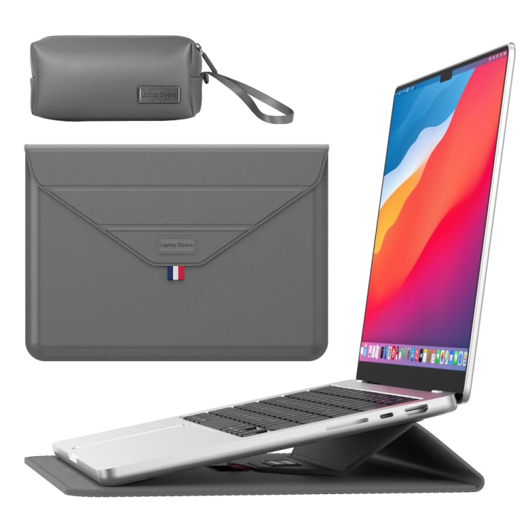 For 15.4/15.6/16.1 inch Envelope Holder Laptop Sleeve Bag with Accessories Bag(Grey) - Other by PMC Jewellery | Online Shopping South Africa | PMC Jewellery | Buy Now Pay Later Mobicred