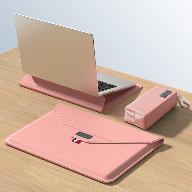For 15.4/15.6/16.1 inch Envelope Holder Laptop Sleeve Bag with Accessories Bag(Pink) - Other by PMC Jewellery | Online Shopping South Africa | PMC Jewellery | Buy Now Pay Later Mobicred