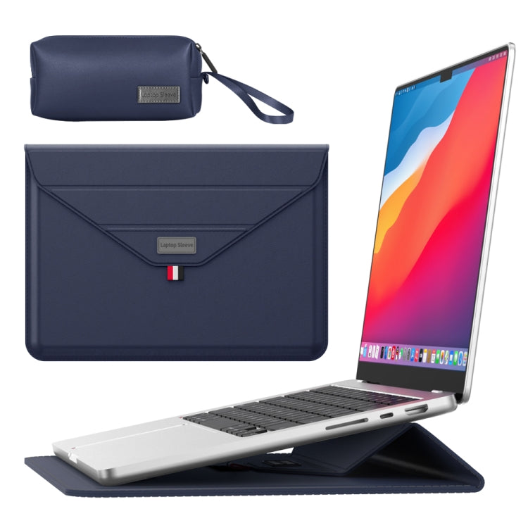 For 15.4/15.6/16.1 inch Envelope Holder Laptop Sleeve Bag with Accessories Bag(Dark Blue) - Other by PMC Jewellery | Online Shopping South Africa | PMC Jewellery | Buy Now Pay Later Mobicred