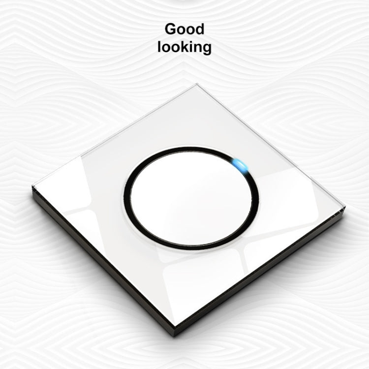 86mm Round LED Tempered Glass Switch Panel, White Round Glass, Style:Two Billing Control - Switch by PMC Jewellery | Online Shopping South Africa | PMC Jewellery | Buy Now Pay Later Mobicred