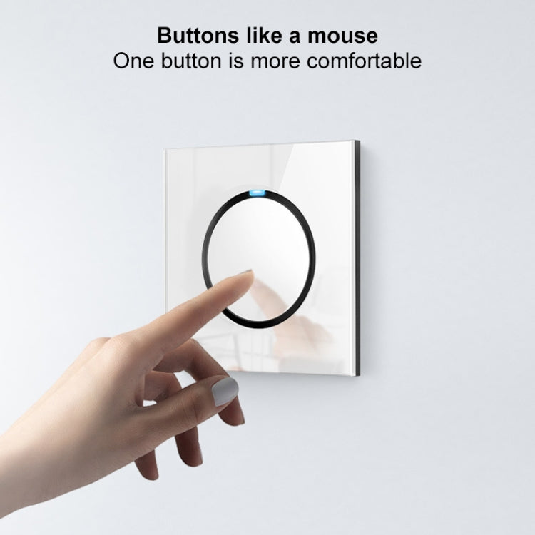 86mm Round LED Tempered Glass Switch Panel, White Round Glass, Style:TV-Computer Socket - Switch by PMC Jewellery | Online Shopping South Africa | PMC Jewellery | Buy Now Pay Later Mobicred