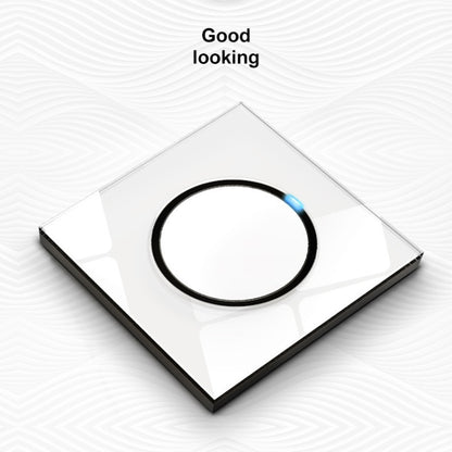 86mm Round LED Tempered Glass Switch Panel, White Round Glass, Style:Dual Computer Socket - Switch by PMC Jewellery | Online Shopping South Africa | PMC Jewellery | Buy Now Pay Later Mobicred