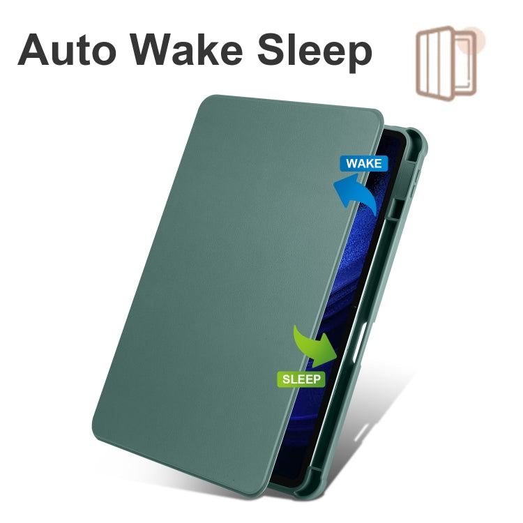 For Xiaomi Pad 6 Pro / Pad 6 Acrylic 360 Degree Rotation Holder Tablet Leather Case(Dark Green) - More Tablet Cases by PMC TechLife | Online Shopping South Africa | PMC TechLife