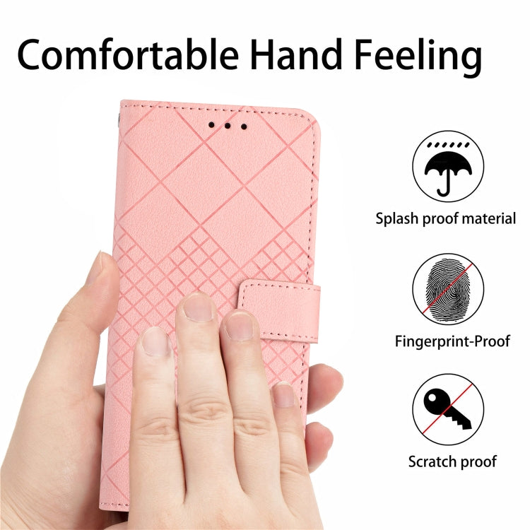 For Google Pixel 9 Pro Rhombic Grid Texture Leather Phone Case(Pink) - Google Cases by PMC Jewellery | Online Shopping South Africa | PMC Jewellery | Buy Now Pay Later Mobicred