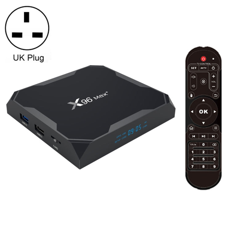 X96 max+ 4K Smart TV Box, Android 9.0, Amlogic S905X3 Quad-Core Cortex-A55,4GB+32GB, Support LAN, AV, 2.4G/5G WiFi, USBx2,TF Card, UK Plug - Amlogic S905 by PMC TechLife | Online Shopping South Africa | PMC TechLife | Buy Now Pay Later Mobicred