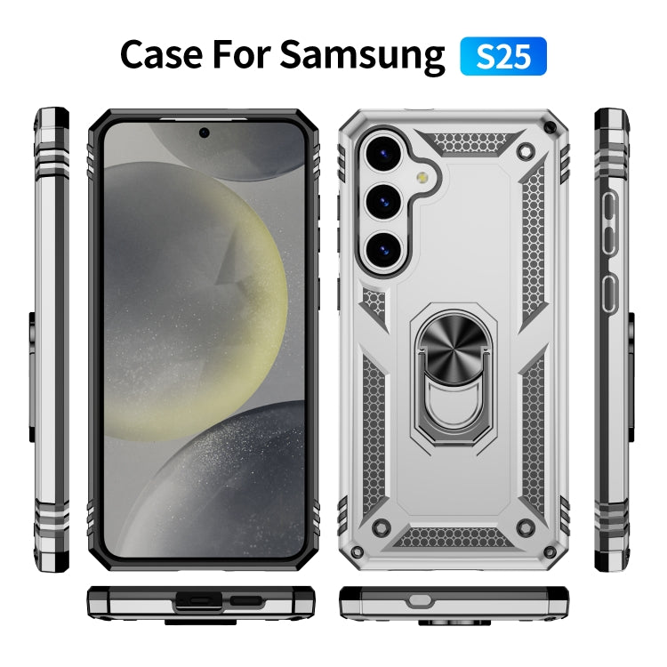 For Samsung Galaxy S25 5G Shockproof TPU + PC Phone Case(Silver) - Galaxy S25 5G Cases by PMC Jewellery | Online Shopping South Africa | PMC Jewellery | Buy Now Pay Later Mobicred