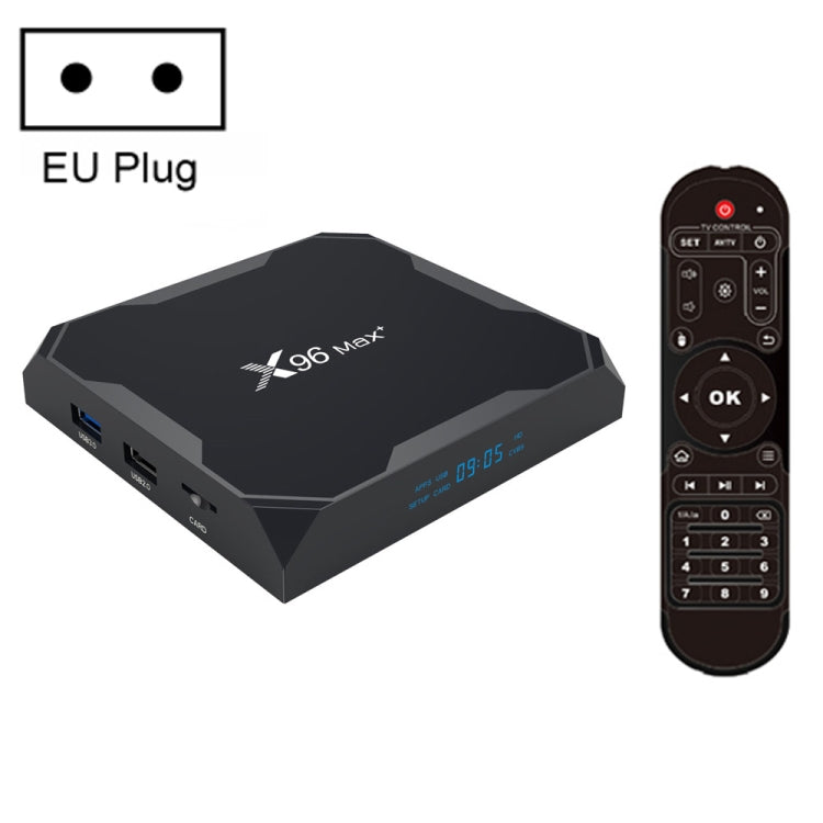 X96 max+ 4K Smart TV Box, Android 9.0, Amlogic S905X3 Quad-Core Cortex-A55,4GB+64GB, Support LAN, AV, 2.4G/5G WiFi, USBx2,TF Card, EU Plug - Amlogic S905 by PMC TechLife | Online Shopping South Africa | PMC TechLife | Buy Now Pay Later Mobicred