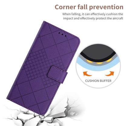 For Motorola Moto G Play 4G 2024 Rhombic Grid Texture Leather Phone Case(Purple) - Motorola Cases by PMC Jewellery | Online Shopping South Africa | PMC Jewellery | Buy Now Pay Later Mobicred