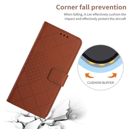 For Motorola Moto G Play 5G 2024 Rhombic Grid Texture Leather Phone Case(Brown) - Motorola Cases by PMC Jewellery | Online Shopping South Africa | PMC Jewellery | Buy Now Pay Later Mobicred