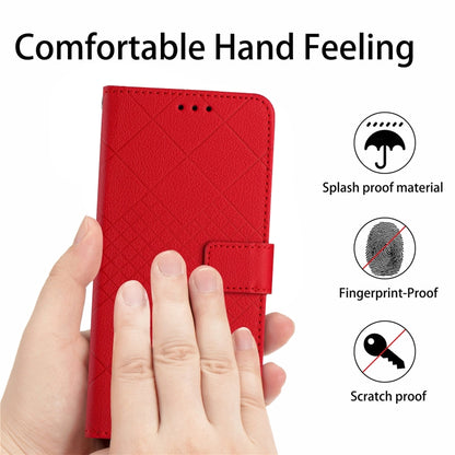 For Motorola Edge 5G 2024 Rhombic Grid Texture Leather Phone Case(Red) - Motorola Cases by PMC Jewellery | Online Shopping South Africa | PMC Jewellery | Buy Now Pay Later Mobicred