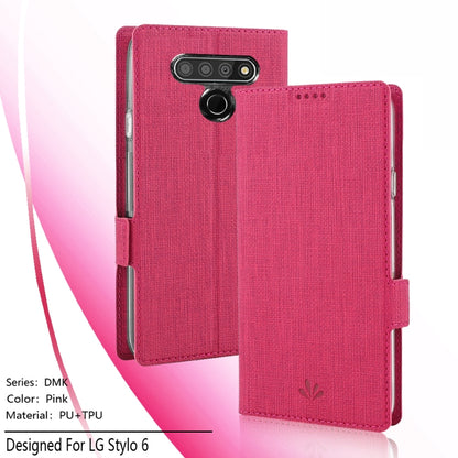 For LG Stylo 6 ViLi Side Button Magnetic Suction Type Shockproof TPU + PU Horizontal Flip Protective Case with Card Slot & Holder & Wallet(Rose Red) - LG by ViLi | Online Shopping South Africa | PMC Jewellery | Buy Now Pay Later Mobicred