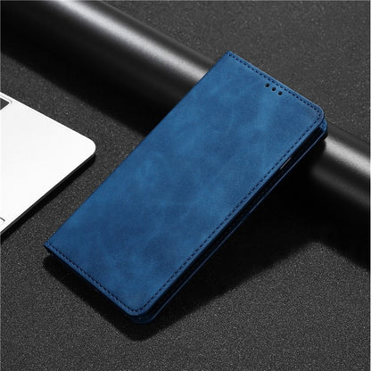 For Motorola Edge 5G 2024 Skin Feel Magnetic Leather Phone Case(Blue) - Motorola Cases by PMC Jewellery | Online Shopping South Africa | PMC Jewellery | Buy Now Pay Later Mobicred