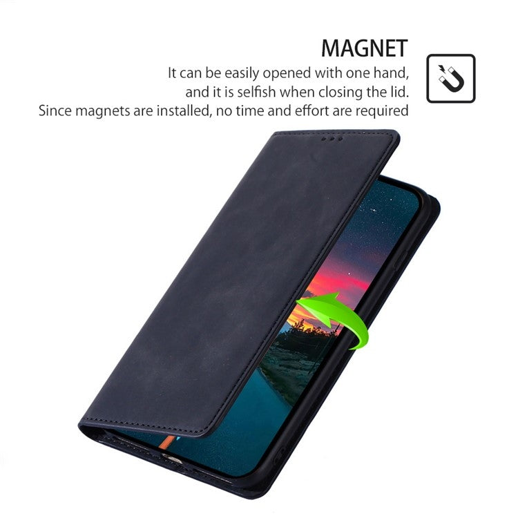 For Motorola Edge 5G 2024 Skin Feel Magnetic Leather Phone Case(Black) - Motorola Cases by PMC Jewellery | Online Shopping South Africa | PMC Jewellery | Buy Now Pay Later Mobicred