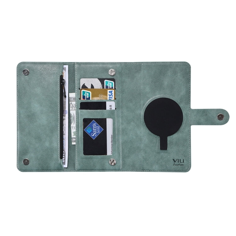For iPhone 13 Pro ViLi GV Series MagSafe Magnetic Zipper Leather Phone Case(Green) - free shipping - PMC Jewellery - Order now!