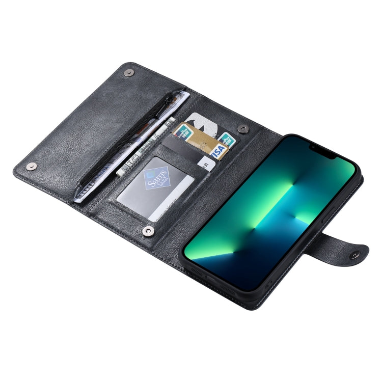 For iPhone 13 Pro Max ViLi GV Series MagSafe Magnetic Zipper Leather Phone Case(Black) - free shipping - PMC Jewellery - Order now!