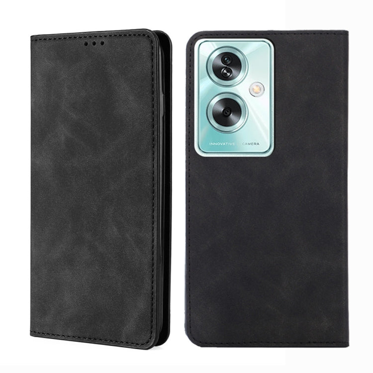 For OPPO A79 5G Skin Feel Magnetic Leather Phone Case(Black) - OPPO Cases by PMC Jewellery | Online Shopping South Africa | PMC Jewellery