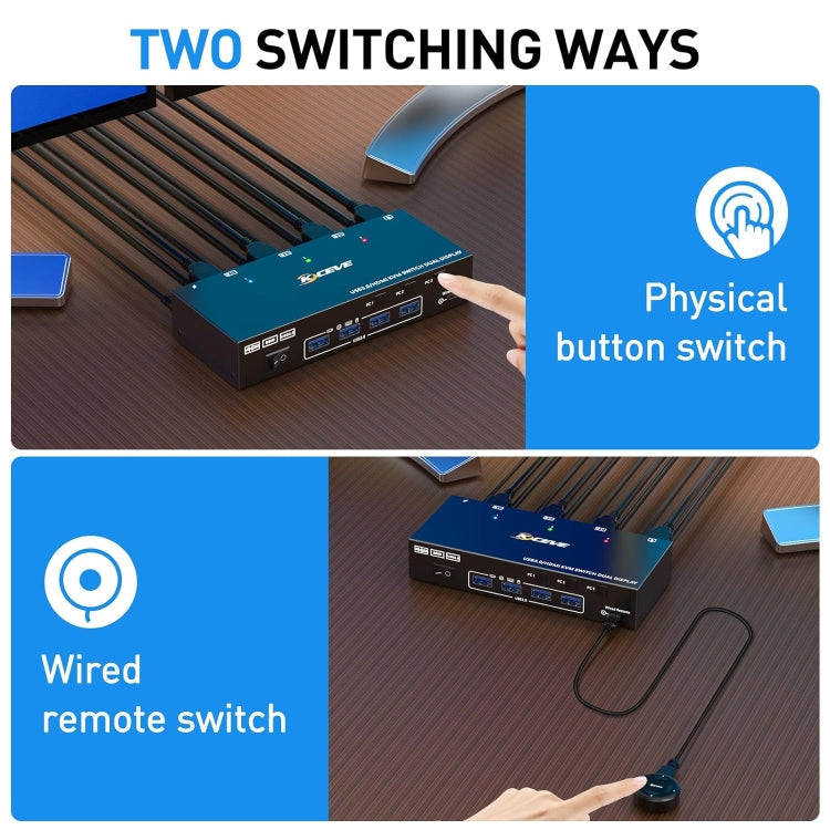 KC-KVM302AS 4K 60Hz USB3.0 / HDMI Dual Monitors KVM Switch - Switch by PMC Jewellery | Online Shopping South Africa | PMC Jewellery