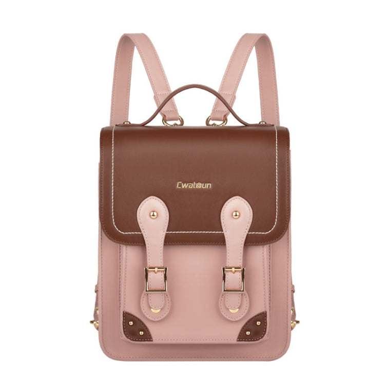 Cwatcun D81 Retro Camera Crossbody Bag Vintage PU Leather Waterproof Camera Handbag(Brown Pink) - free shipping - PMC TechLife - Order now!