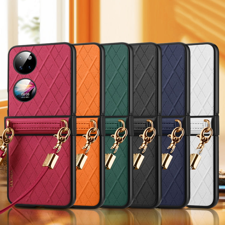 For Huawei P50 Pocket SULADA Elegant Rhombic Texture Folding Phone Case with Lanyard(Green) - free shipping - PMC TechLife - Order now!