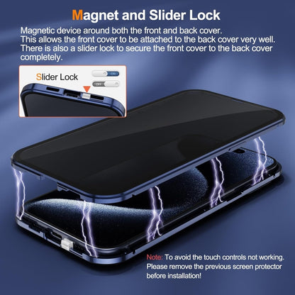 For iPhone 16 Pro Anti-peeping Magnetic Double-sided Tempered Glass Phone Case(Black) - iPhone 16 Pro Cases by PMC Jewellery | Online Shopping South Africa | PMC Jewellery | Buy Now Pay Later Mobicred