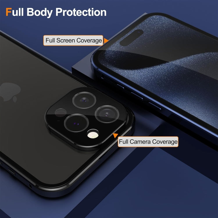 For iPhone 16 Pro Max Anti-peeping Magnetic Double-sided Tempered Glass Phone Case(Black) - iPhone 16 Pro Max Cases by PMC Jewellery | Online Shopping South Africa | PMC Jewellery | Buy Now Pay Later Mobicred