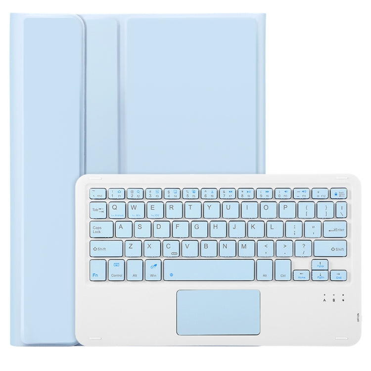 For Samsung Galaxy Tab A9+ X210/X215/X215 A09B-A Candy Color TPU Touch Bluetooth Keyboard Leather Tablet Case with Pen Holder(Ice Blue) - Samsung Keyboard by PMC TechLife | Online Shopping South Africa | PMC TechLife