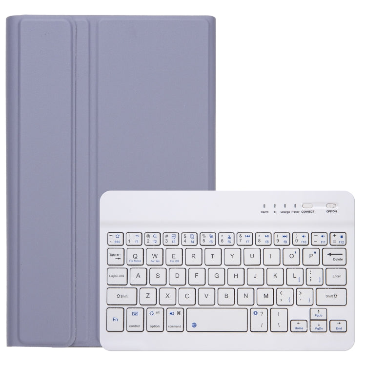 For Samsung Galaxy Tab A9 X110/X115 A221B Candy Color TPU Bluetooth Keyboard Leather Tablet Case with Pen Holder(Purple) - Samsung Keyboard by PMC TechLife | Online Shopping South Africa | PMC TechLife