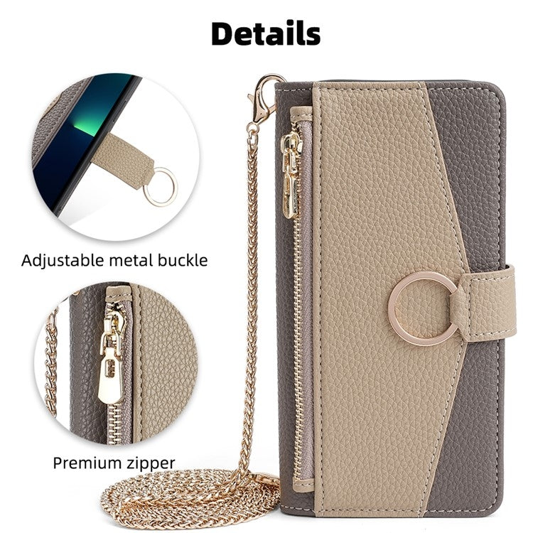 For Samsung Galaxy S24 5G Crossbody Litchi Texture Leather Phone Case(Grey) - Galaxy S24 5G Cases by PMC Jewellery | Online Shopping South Africa | PMC Jewellery | Buy Now Pay Later Mobicred