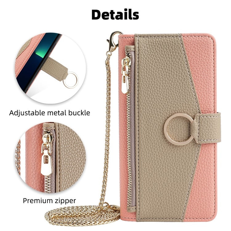 For Samsung Galaxy S24 Ultra 5G Crossbody Litchi Texture Leather Phone Case(Pink) - Galaxy S24 Ultra 5G Cases by PMC Jewellery | Online Shopping South Africa | PMC Jewellery | Buy Now Pay Later Mobicred