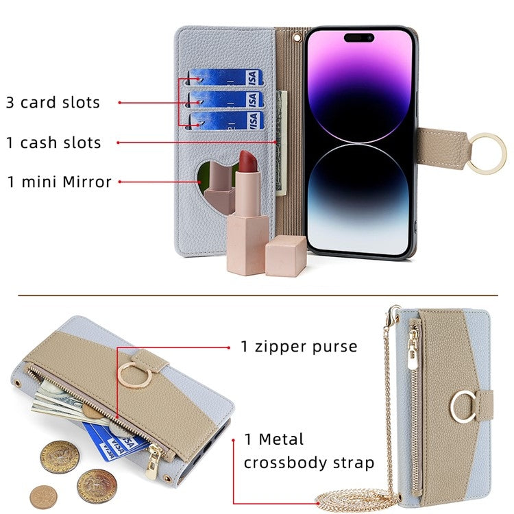 For Sony Xperia 5 V Crossbody Litchi Texture Leather Phone Case(Blue) - Sony Cases by PMC TechLife | Online Shopping South Africa | PMC TechLife | Buy Now Pay Later Mobicred