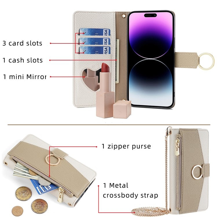 For Sony Xperia 5 V Crossbody Litchi Texture Leather Phone Case(White) - Sony Cases by PMC TechLife | Online Shopping South Africa | PMC TechLife | Buy Now Pay Later Mobicred