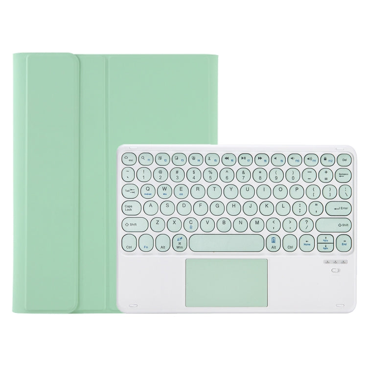 For Samsung Galaxy Tab A9+ X210/X215/X215 YA09B-A Candy Color TPU Round Keycap Touch Bluetooth Keyboard Leather Case with Pen Slot(Light Green) - Samsung Keyboard by PMC TechLife | Online Shopping South Africa | PMC TechLife