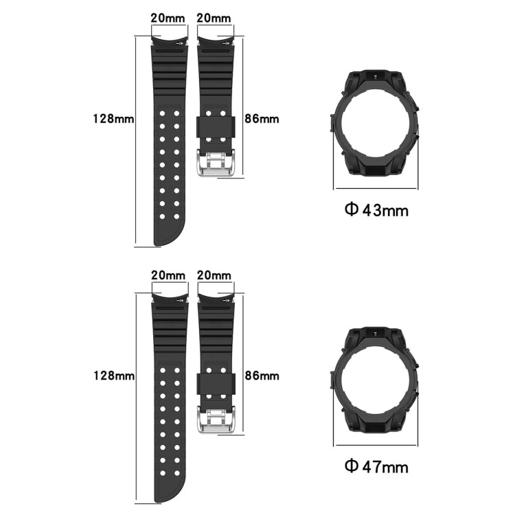 For Samsung Galaxy Watch 6 40mm Armor Silicone Watch Band + Watch Case Set(White) - Watch Bands by PMC Jewellery | Online Shopping South Africa | PMC Jewellery | Buy Now Pay Later Mobicred
