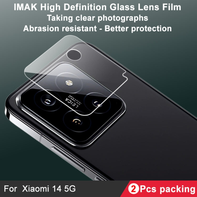 For Xiaomi 14 5G 2 PCS/Set IMAK HD Glass Rear Camera Lens Film - For Xiaomi by imak | Online Shopping South Africa | PMC Jewellery