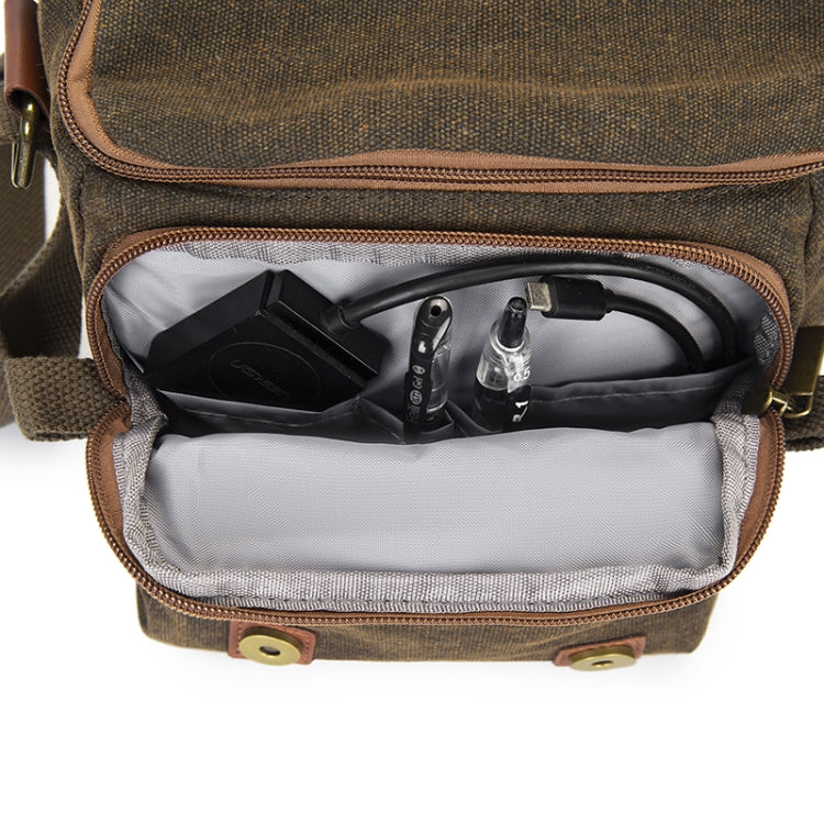Cwatcun N1 Retro Multifunctional Canvas Waterproof Digital Camera Photography Bag, Size:22.5 x 14.5 x 27cm Coffee - free shipping - PMC TechLife - Order now!