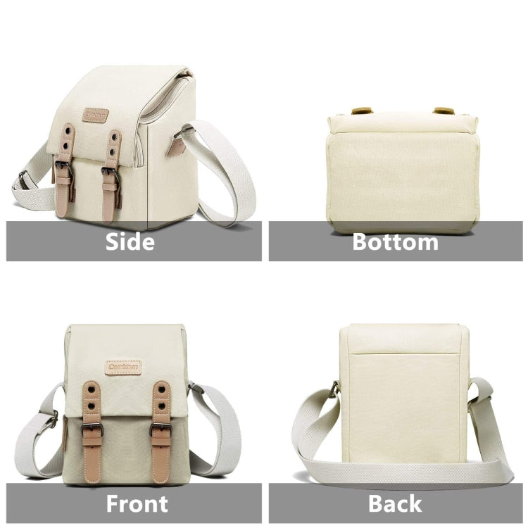 Cwatcun N1 Retro Multifunctional Canvas Waterproof Digital Camera Photography Bag, Size:22.5 x 14.5 x 27cm Beige - free shipping - PMC TechLife - Order now!