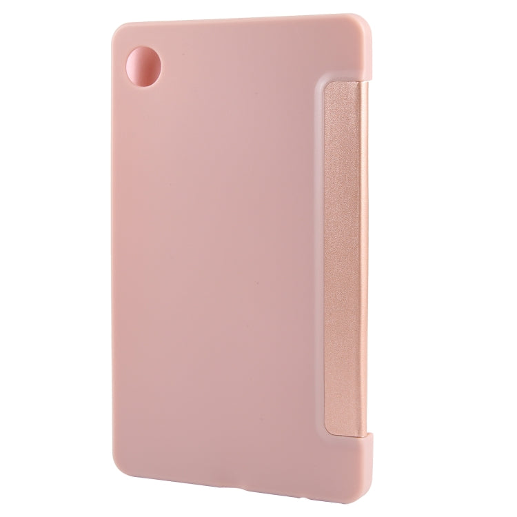 For Samsung Galaxy Tab A9 Tri-fold Holder Flip Horizontal Flip TPU Leather Tablet Case(Rose Gold) - Galaxy Tab A9 by PMC TechLife | Online Shopping South Africa | PMC TechLife