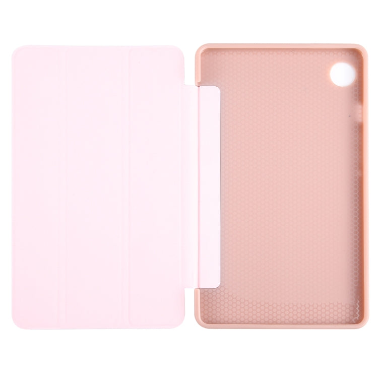 For Samsung Galaxy Tab A9 Tri-fold Holder Flip Horizontal Flip TPU Leather Tablet Case(Rose Gold) - Galaxy Tab A9 by PMC TechLife | Online Shopping South Africa | PMC TechLife