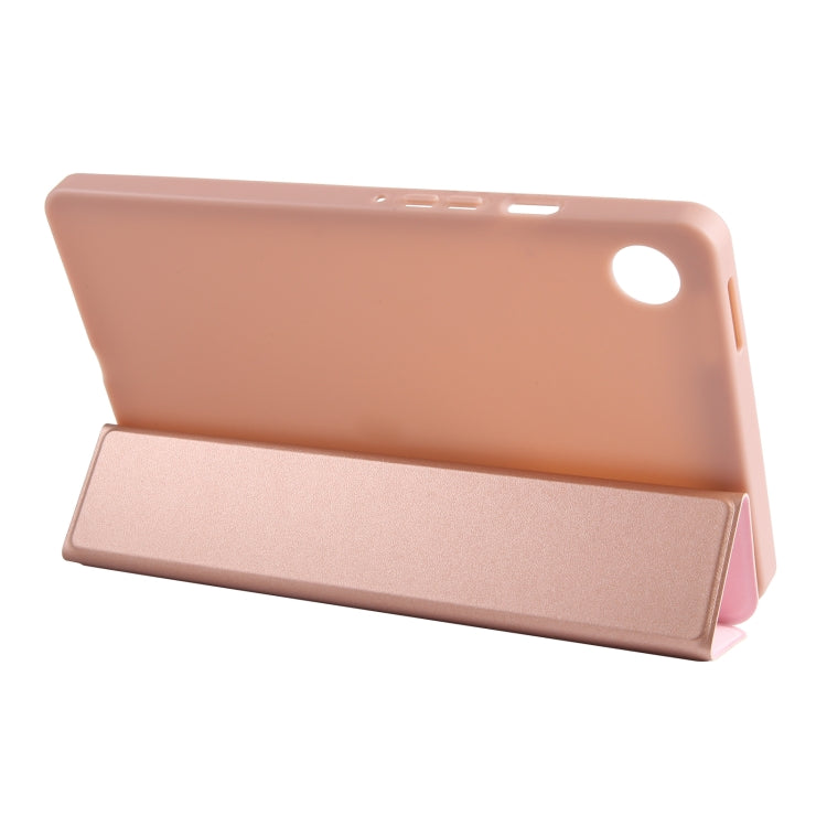For Samsung Galaxy Tab A9 Tri-fold Holder Flip Horizontal Flip TPU Leather Tablet Case(Rose Gold) - Galaxy Tab A9 by PMC TechLife | Online Shopping South Africa | PMC TechLife