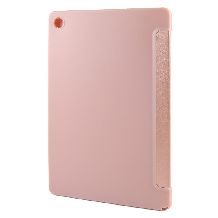 For Samsung Galaxy Tab A9+ Tri-fold Holder Flip Horizontal Flip TPU Leather Tablet Case(Rose Gold) - Galaxy Tab A9+ by PMC Jewellery | Online Shopping South Africa | PMC Jewellery