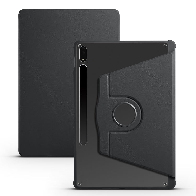 For Samsung Galaxy Tab S10+ / S9+ Acrylic 360 Degree Rotation Holder Tablet Leather Case(Black) - Galaxy Tab S9+ Cases by PMC Jewellery | Online Shopping South Africa | PMC Jewellery | Buy Now Pay Later Mobicred